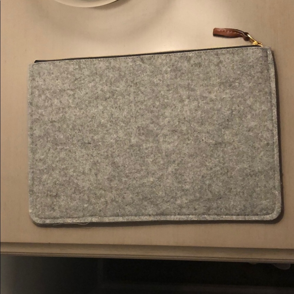 Large gray felt clutch